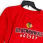 Mens Red Blackhawks Hockey Stretch Long Sleeve Pullover T-Shirt Size L image number 3