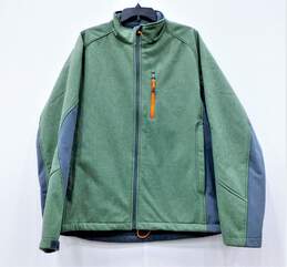 Mens Green Gray Softshell Comfort Jacket Size L