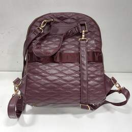 DKNY Red Quilted Leather Backpack alternative image