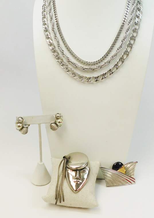 Vintage Lisner, Monet & Silver Tone Costume Jewelry 166.5g image number 1