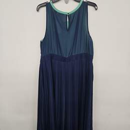 Liz Claiborne Navy Blue Mint Leaf Dress alternative image