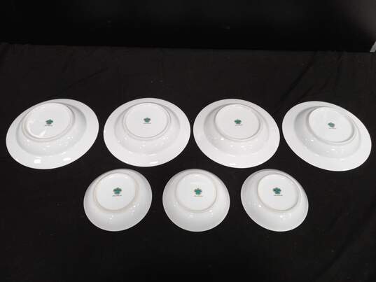 Set of 7 White w/ Floral Print Meito Hand Painted Fine China Bowls image number 3