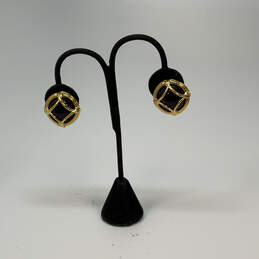 Designer Joan Rivers Gold-Tone Faux Pearl Stone Clip-On Stud Earrings