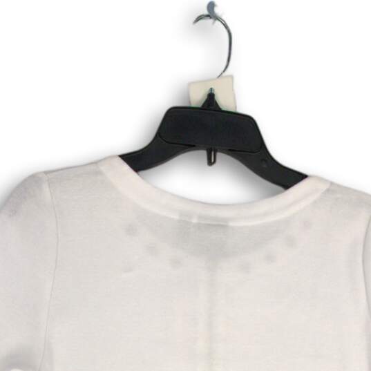 NWT Rafaella Womens White Quarter Zip Short Sleeve Blouse Top Size Small image number 4