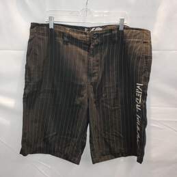 Metal Mulisha Black Striped Shorts Size 38