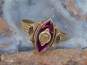 VNTG 10K Yellow Gold Pink Sapphire 1971 Class Ring 3.6g image number 2