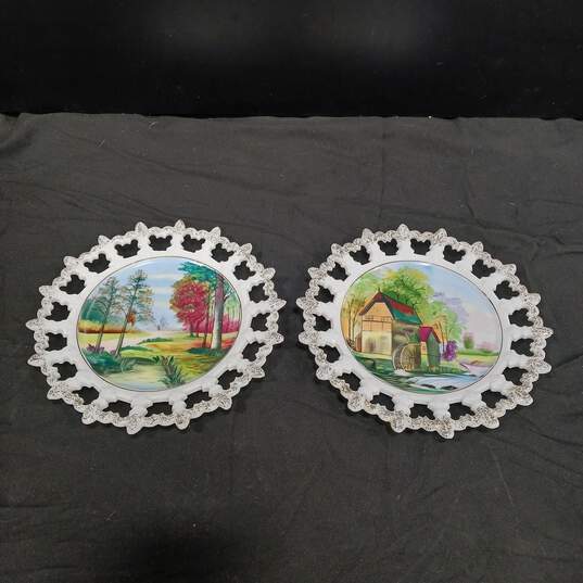 Two Hand Painted Decorative Plates image number 1
