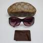 AUTHENTICATED COACH 'SUZIE' S446 BURGUNDY BUTTERFLY SUNGLASSES W/ CASE image number 1