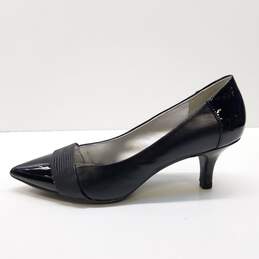 Anne Klein Finn IFlex Black Leather Pointed Toe Kitten Pump Heels Shoes Size 7.5 M