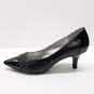 Anne Klein Finn IFlex Black Leather Pointed Toe Kitten Pump Heels Shoes Size 7.5 M image number 1
