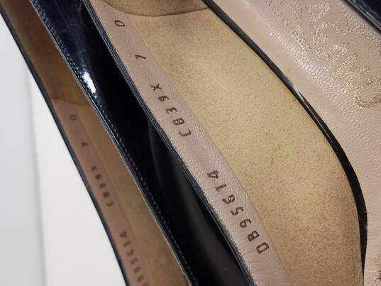 Salvatore Ferragamo Black Patent Leather Heels Size 7 Authenticated image number 7