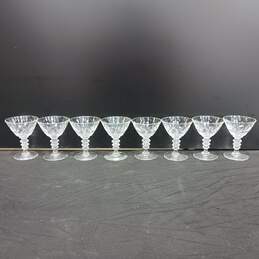 8pc. Set of Vintage Clear Crystal Champagne Glasses