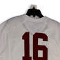 Mens White Red Alabama Crimson Tide #16 NFL Football Jersey Size XL image number 4