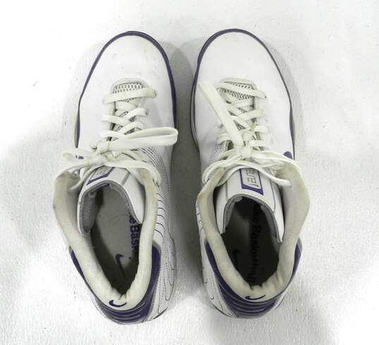 Nike Air Elite White Purple Women's Shoe Size 13 image number 2
