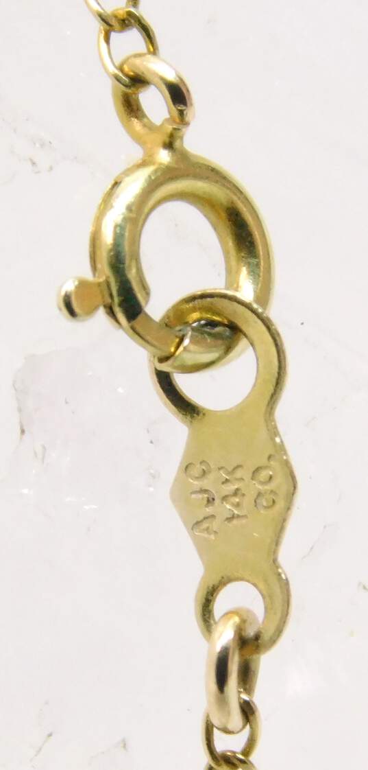 Vintage 14K Yellow Gold Spinel Pendant Necklace 4.4g image number 6