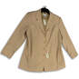 NWT Womens Tan Long Sleeve Single Breasted Four Button Blazer Size 16 image number 3