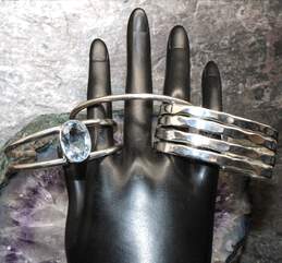 Bundle Of 3 Sterling Silver Cuff Bracelets - 62.6g alternative image