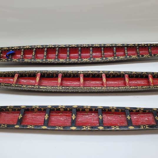 Set of 3 Hand Crafted Rowing Boat Décor image number 3