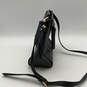 Womens Black Leather Tassel Outer Pockets Adjustable Strap Satchel Bag image number 4