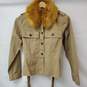 J. Crew Khaki Brown Jacket with Faux Fur Collar Women's L NWT image number 2