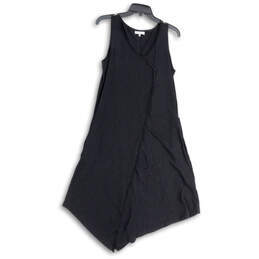NWT Womens Black Sleeveless V-Neck Asymmetric Hem Tank Dress Size XS