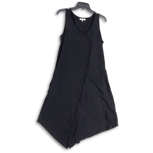 NWT Womens Black Sleeveless V-Neck Asymmetric Hem Tank Dress Size XS image number 1