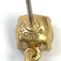 Designer J. Crew Gold-Tone Round Tortoise Rhinestone Dangle Earrings image number 5
