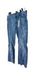 NWT LVPL Womens Blue Embroidered Wide Leg Jeans Size 14/32 image number 5