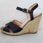 Cole Haan Black Leather Ankle Strap Espadrille Wedge Heels Women Sz 9.5B image number 3