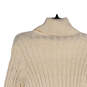 NWT Womens White Gold Knitted Turtle Neck Pullover Sweater Size L Petite image number 4