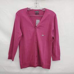 NWT Van Heusen WM's 100% Cotton Pink Cardigan Sweater Size M