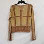 SMH Women Brown Crochet Leather Top S image number 2