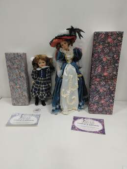 Pair of Collector Dolls  Amy and Elizsabeth  IOB