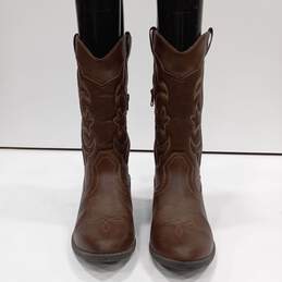 Cat & Jack Brown Pull-On Western Style Boots Size 5 alternative image