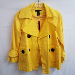 Bright yellow double breasted trench jacket women's 6