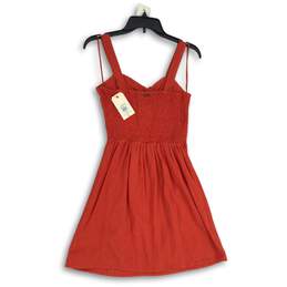 NWT Womens Orange Striped Wide Strap Smocked Back Mini Dress Size Small alternative image
