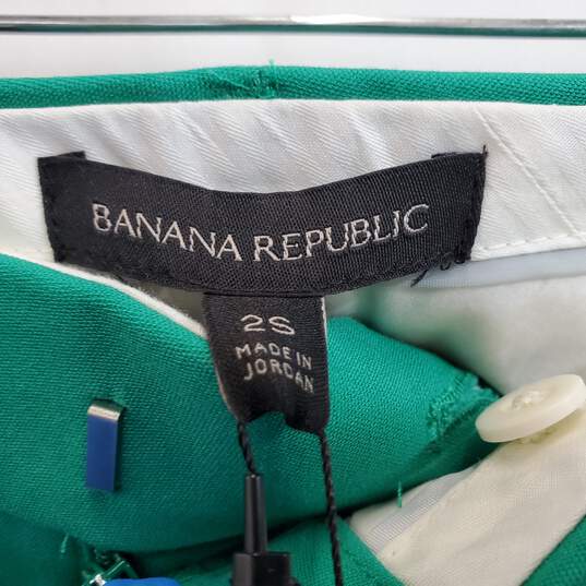 Banana Republic Factory Dark Green Mid Rise Straight Leg Ryan Pants Sz 2S image number 5