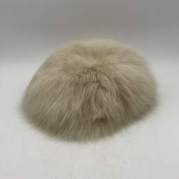 Saks Fifth Avenue Womens White Fox Fur Winter Cossack Hat Size 51 alternative image