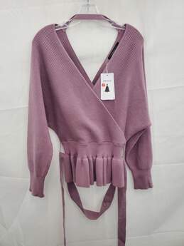 Zesica Light Purple Stylish Cardigan Size L
