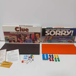 Vintage Pair of Parker Brothers Board Games Sorry and Clue