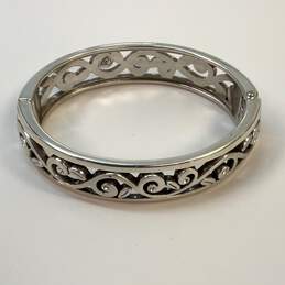 Designer Brighton Silver-Tone Round Scroll Hinged Bangle Bracelet alternative image