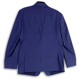 Mens Blue Notch Lapel Long Sleeve Flap Pocket Two Button Blazer Sz 40Wx46R alternative image
