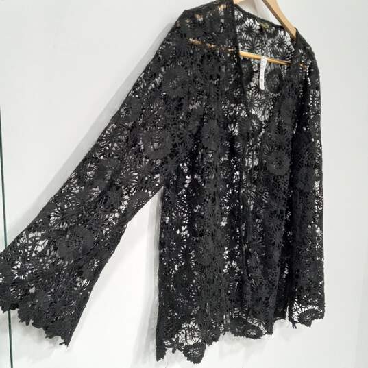 Women’s Vintage Suzanne Betro Lace Cropped Cardigan Sz 3X NWT image number 5