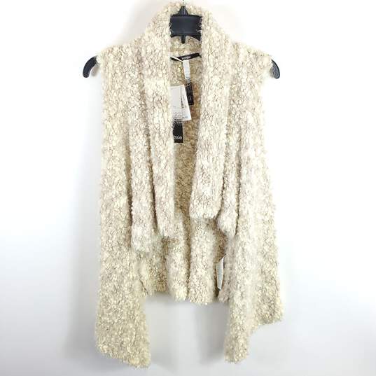 Kensie Women Ivory Faux Fur Drape Vest L NWT image number 1