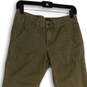 Womens Green Flat Front Slash Pocket Straight Leg Chino Pants Size 0 image number 4