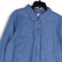 NWT Womens Blue Collared Long Sleeve Button Front Shirt Dress Size XXL image number 3