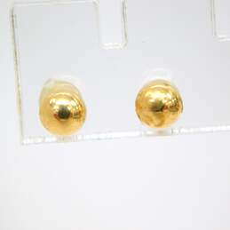 Elegant 14K Yellow Gold Citrine & Ball Stud Earrings 1.7g alternative image