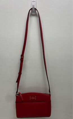 Kate Spade Red Leather Zip Small Crossbody Bag