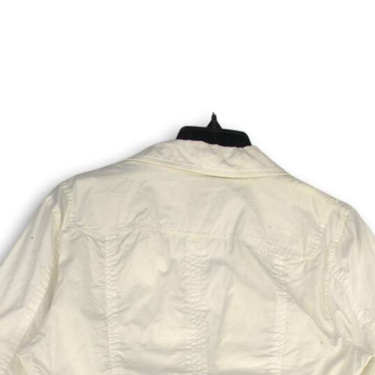 NWT Calvin Klein Jeans Womens White Collared Long Sleeve Button Front Jacket XL image number 4