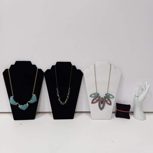 5pc. Fashion Costume Jewelry Lot-Turquoise Tones image number 1